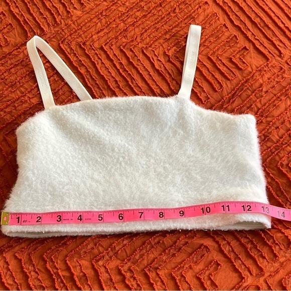 Gymshark Whitney Eyelash Knit Bandeau White Cream Size Small Athleisure Lounge - Picture 9 of 9